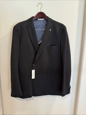 Men's Double-Breasted Black Sport Blazer